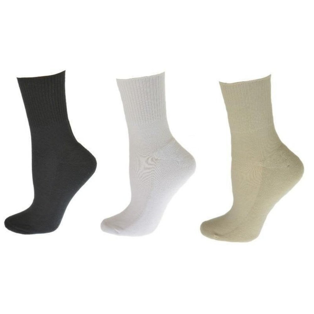 Women Diabetic Cushioned Cotton Ankle 3 Pack Socks